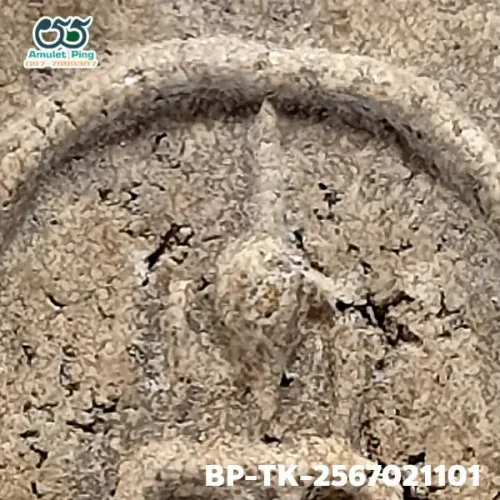 100× magnification — Somdej Toh amulet, double base, Sacred powder (Phong), Wat