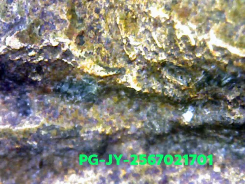 1000 倍放大 — 龍婆銀銅牌 大鋤形 合金 瓦邦干寺 披集府 佛曆 2462