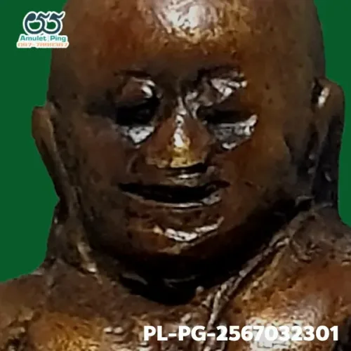 100× magnification — Luang Phor Ngern statuette, Phim Niyom 4-Chai, Mixed alloy
