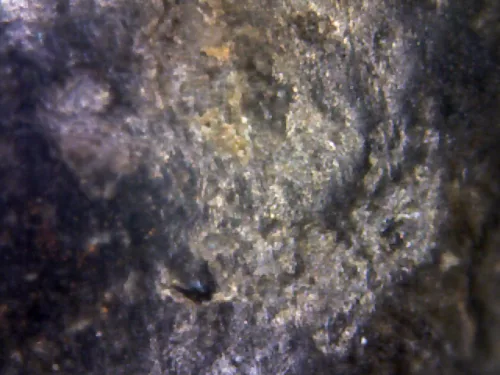1000× magnification — Phra Mahathera Piyathassi amulet, young face, Clay, Wat