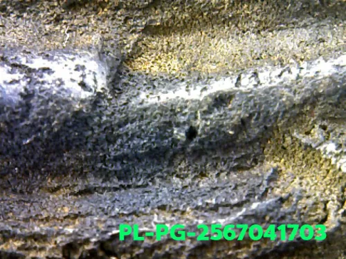100 倍放大 — 龙婆银佛牌 基打 四衣摆 合金 瓦邦干寺 披集府 佛历 2462