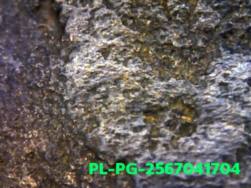 1000 倍放大 — 龙婆银佛牌 基打 四衣摆 合金 瓦邦干寺 披集府 佛历 2462