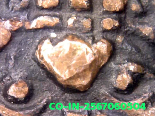 1000× magnification — Jatukam Ramathep coin, first batch (Run Raek), Copper, City