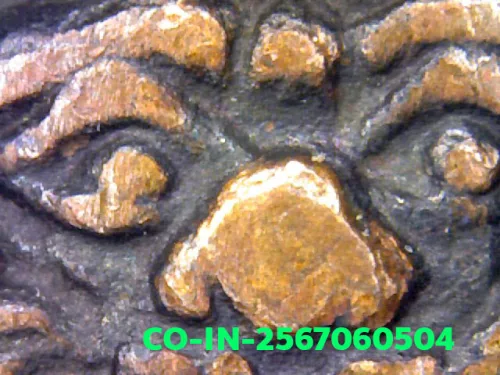 1000× magnification — Jatukam Ramathep coin, first batch (Run Raek), Copper, City