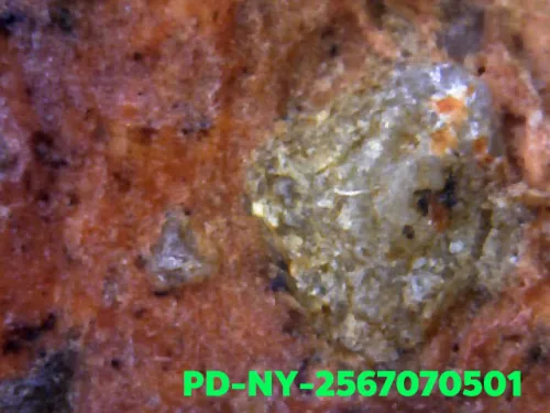1000× magnification — Phra Wisutthikasat amulet, Yai (large) curved knee, Fired