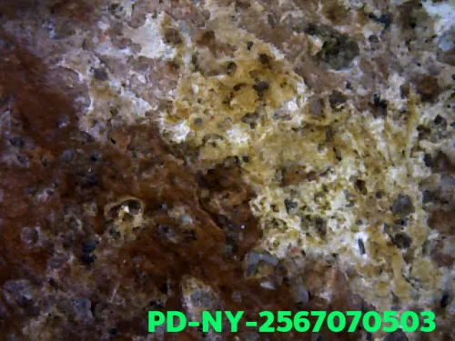100× magnification — Phra Wisutthikasat amulet, Yai (large) curved knee, Fired