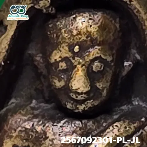 100× magnification — Luang Phor Ngern coin, Job Lek (small hoe) joined shins