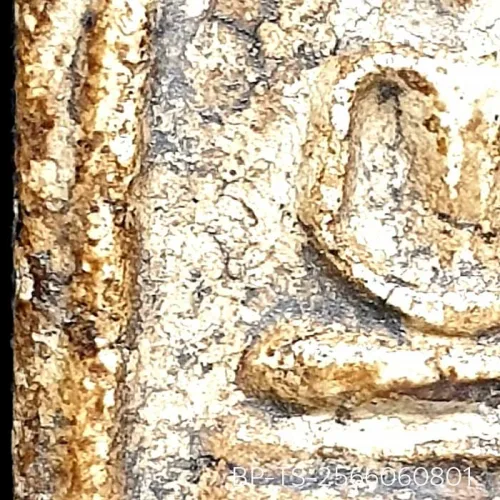 100 倍放大 — 崇迪阿赞多佛牌 插底座 胸沟 长耳 圣粉 瓦邦坤蓬寺 曼谷 佛历 2414
