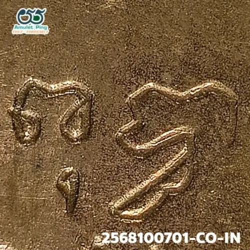 100× magnification — Luang Phor Sothon coin, first batch (Run Raek), Copper, Wat