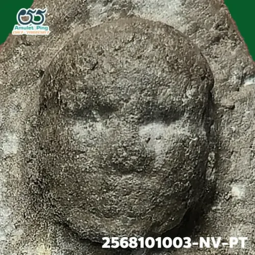 100× magnification — Luang Phor Thuad amulet, lead material, Herbal (Wan), Wat