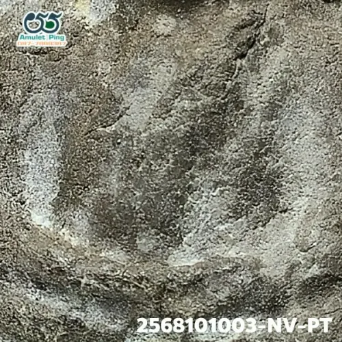 100× magnification — Luang Phor Thuad amulet, lead material, Herbal (Wan), Wat