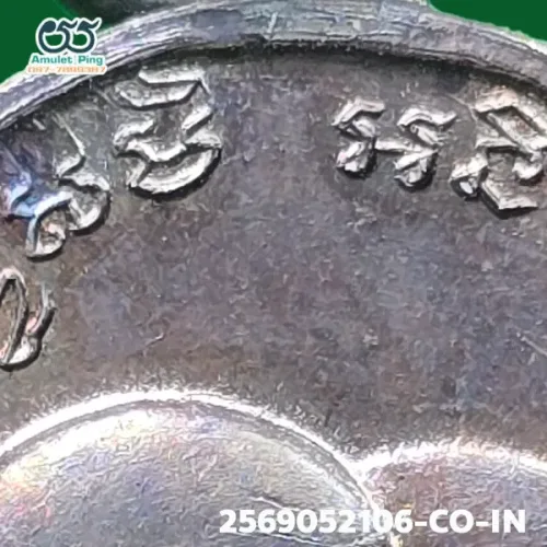 100× magnification — Luang Phor Daeng coin, Phim Bot Lan, Blackened finish (Rom