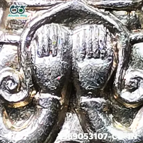 100 倍放大 — 澤度金銅牌 必打模 銀質 普泰沙旺寺 洛坤府 佛曆 2530