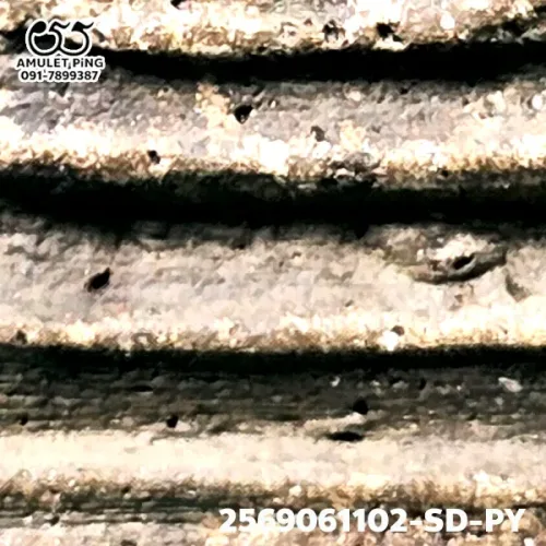 100 倍放大 — 崇迪阿贊多佛牌 大模 主佛 多粘合料 貝殼灰粉 瓦拉康寺 曼谷 佛曆 2414