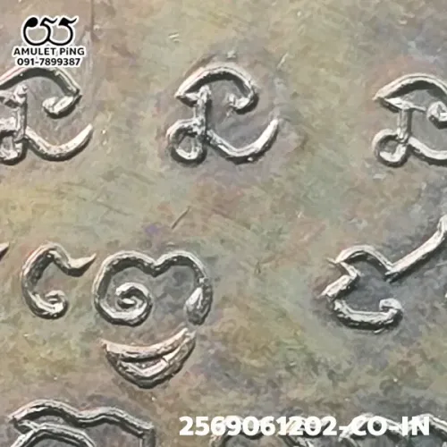 100× magnification — Luang Phor Kasem coin, Korat Battalion, Copper, Susan