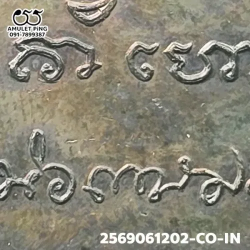 100× magnification — Luang Phor Kasem coin, Korat Battalion, Copper, Susan
