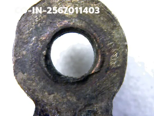 100× magnification — Luang Pu Tim amulet, Sema, 8th cycle (age 96), Copper, Wat