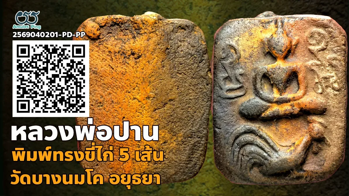รวมข้อมูล พระหลวงพ่อปาน พิมพ์ทรงขี่ไก่ 5 เส้น วัดบางนมโค จังหวัดพระนครศรีอยุธยา ปี 2450