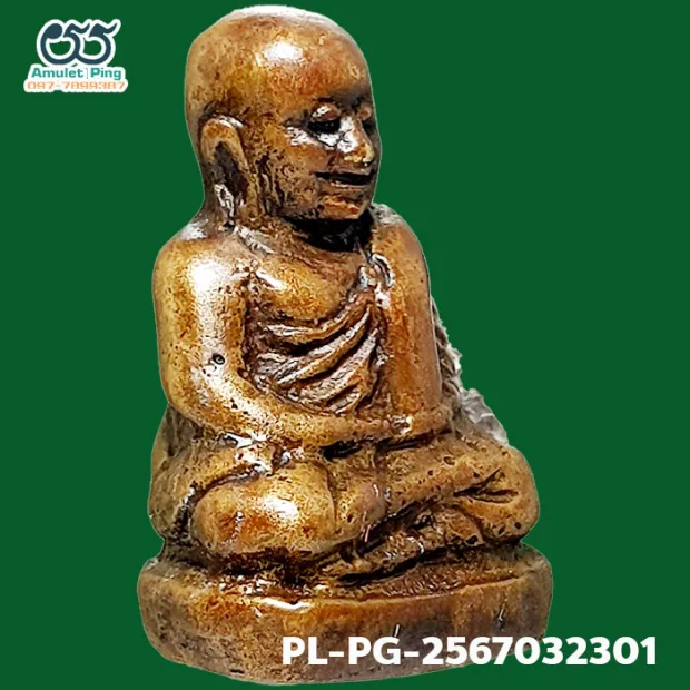 Luang Phor Ngern statuette, Phim Niyom 4-Chai, Mixed alloy, Wat Bang Khlan, Phichit, BE 2462 — back, angled right