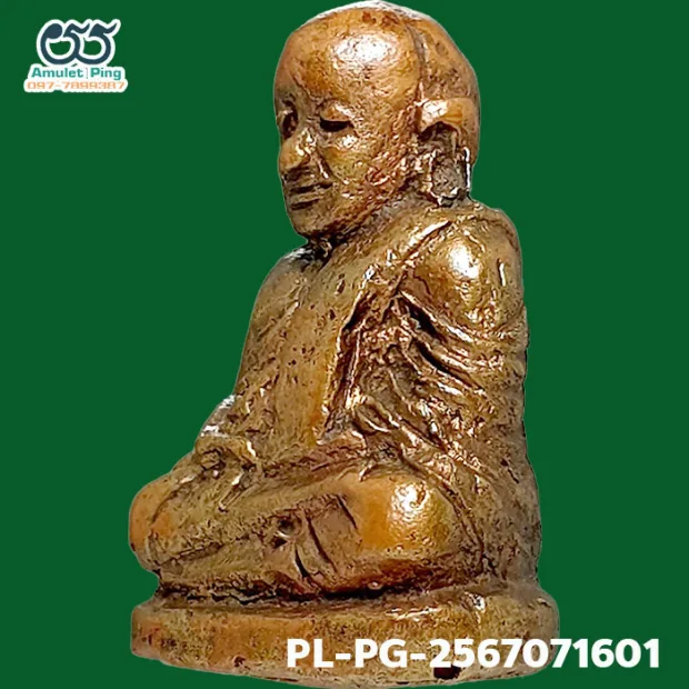 Luang Phor Ngern statuette, Niyom 4-Chai, Indra-eye, Mixed alloy, Wat Bang Khlan, Phichit, BE 2462 — front, angled left