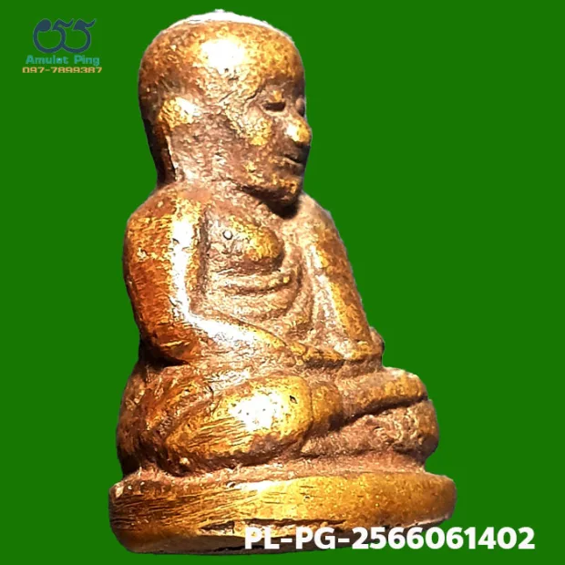 Luang Phor Ngern statuette, Niyom 3-Chai, Mixed alloy, Wat Bang Khlan, Phichit, BE 2462 — front, angled right