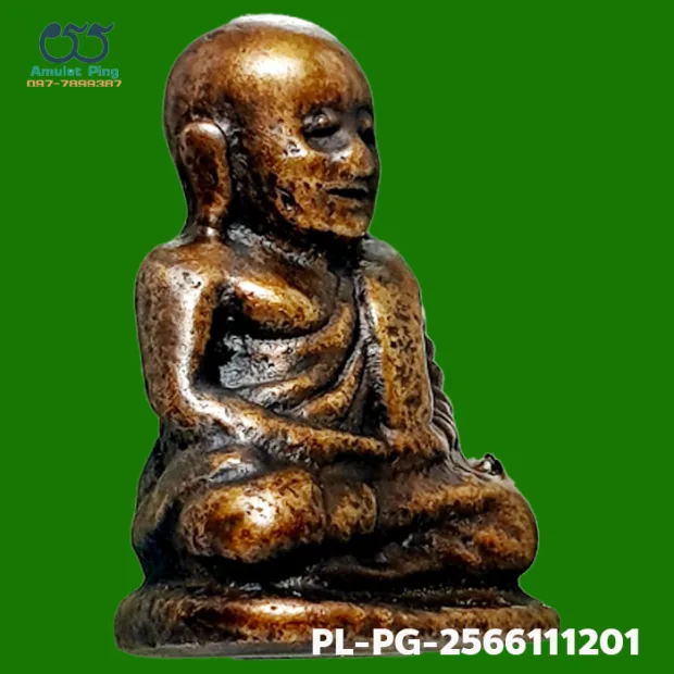 Luang Phor Ngern statuette, Niyom 4-Chai, Mixed alloy, Wat Bang Khlan, Phichit, BE 2462 — front, angled left