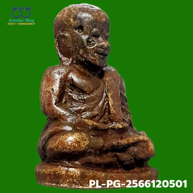 Luang Phor Ngern statuette, Niyom 4-Chai, Mixed alloy, Wat Bang Khlan, Phichit, BE 2462 — front, angled left