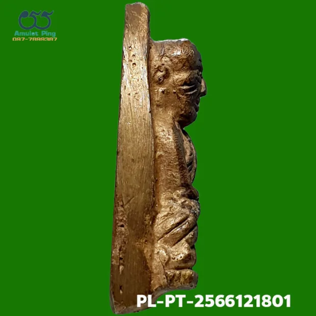 Luang Phor Thuad statuette, Yai (large) iron-shaped back (Lang Tao Rit), Mixed alloy, Wat Chang — right edge