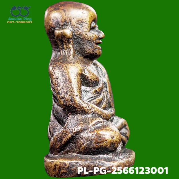 Luang Phor Ngern statuette, Niyom 4-Chai, Mixed alloy, Wat Bang Khlan, Phichit, BE 2462 — front, angled right