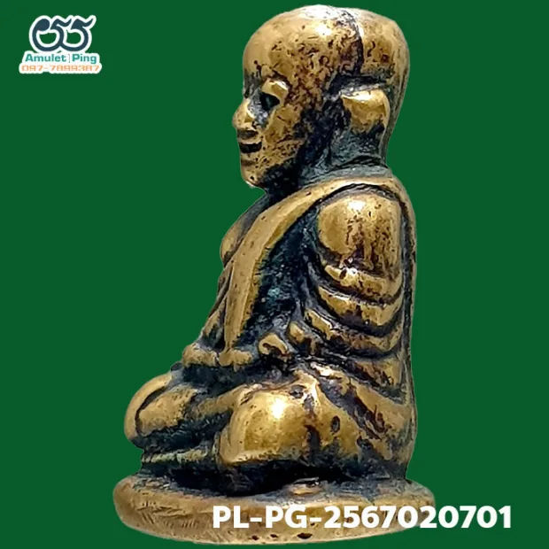 Luang Phor Ngern statuette, Niyom 4-Chai, Mixed alloy, Wat Bang Khlan, Phichit, BE 2462 — front, angled left