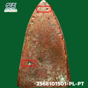 ตำหนิ พระหล่อโบราณ หลวงพ่อทวด หลังเตารีด พิมพ์ใหญ่ A วัดช้างให้ ปัตตานี ปี 2505 ด้านหลัง มี 2 จุด หลุมลึก